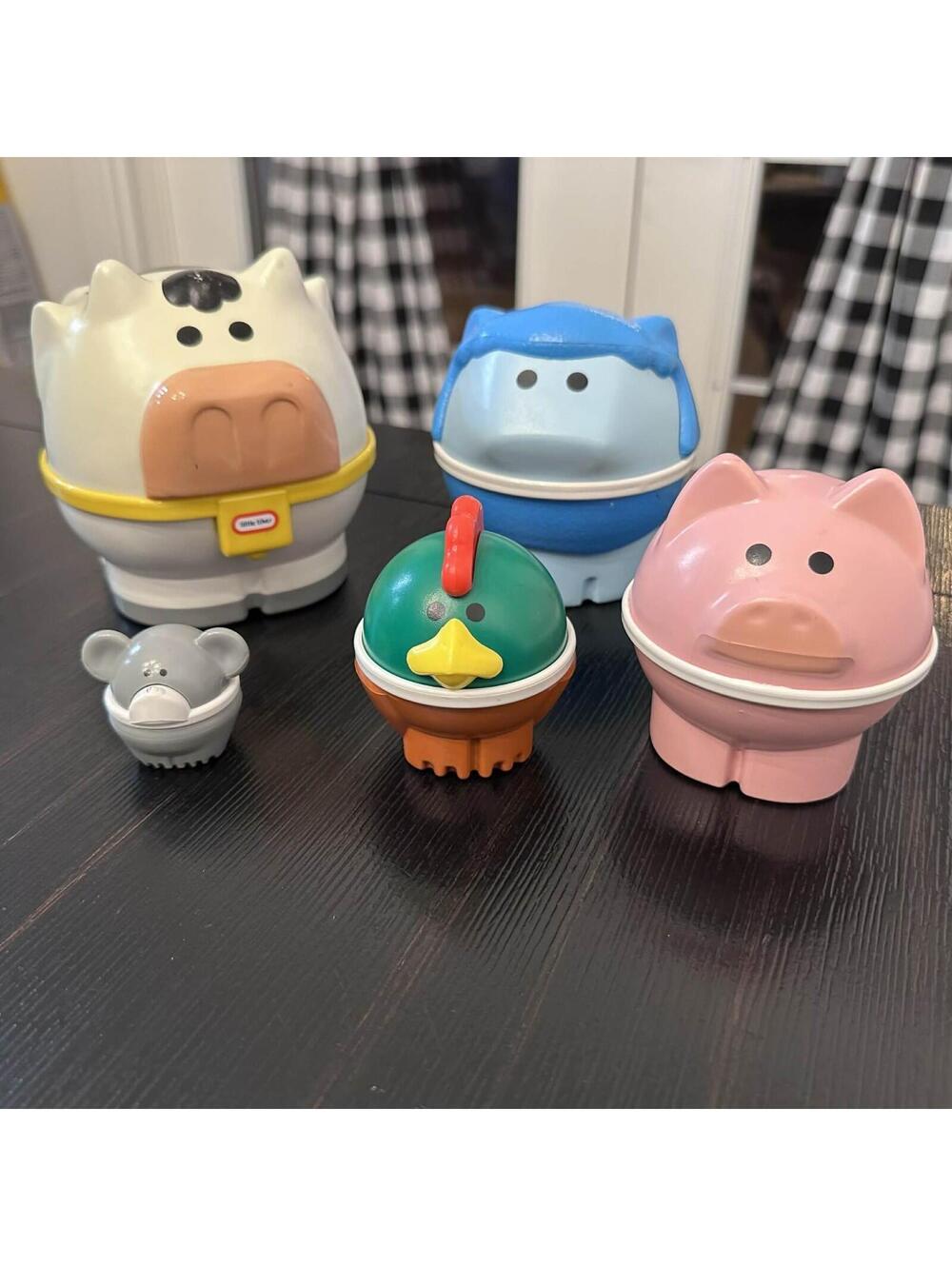 Vintage Little Tikes Nesting Farm Animals 5 Piece Complete Set 1529 Stacking EUC